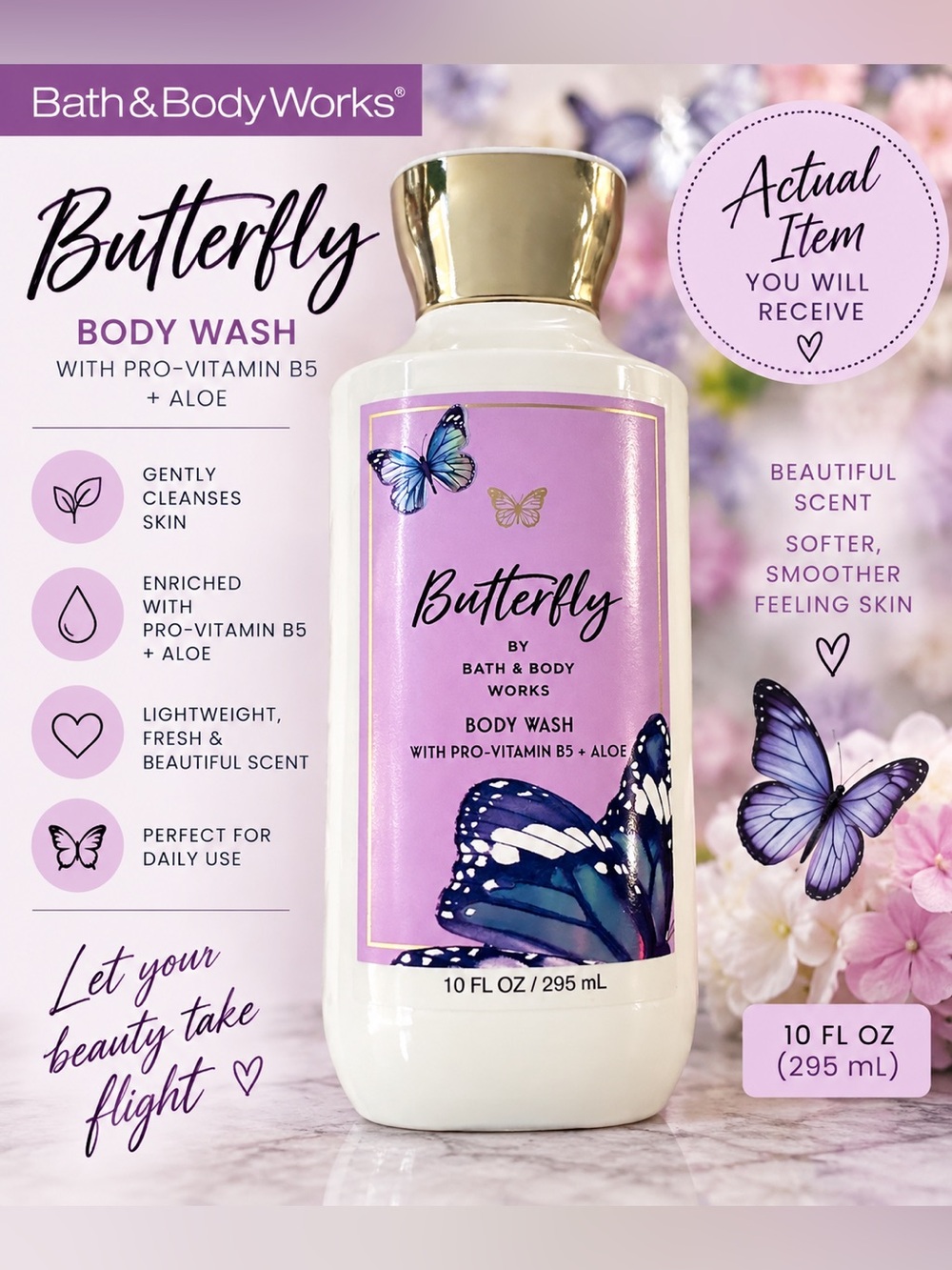 🦋 Bath & Body Works Butterfly Body Wash 10 oz 🦋
